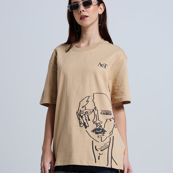SILENT CRY T-SH!RT BIEGE